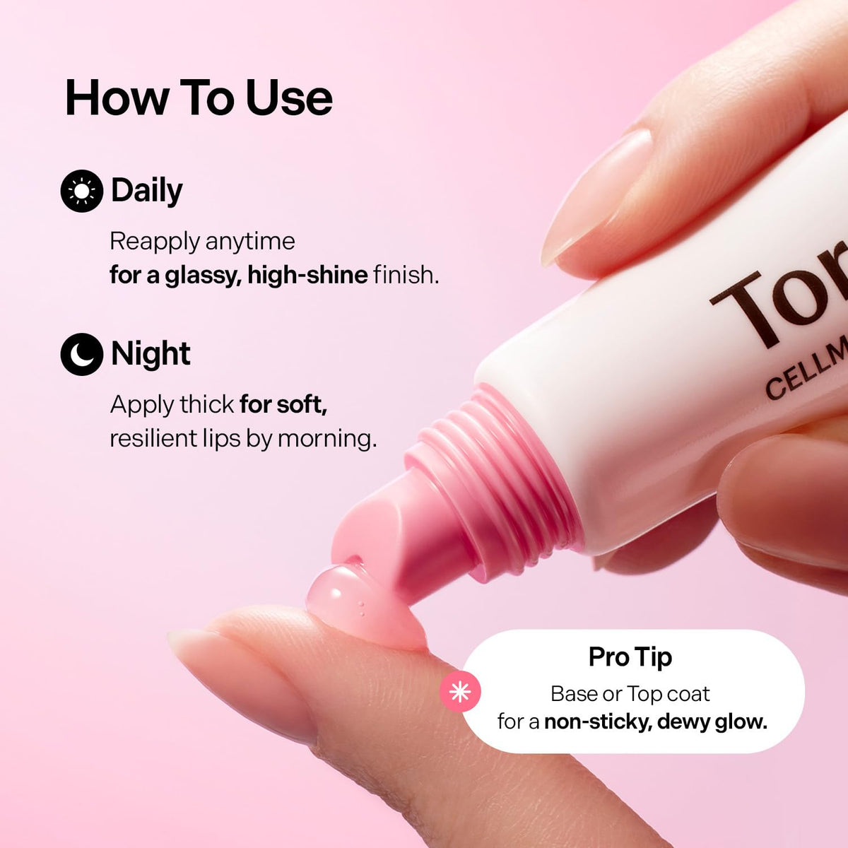 Torriden CELLMAZING Lip Essence 11mL: Daytime, overnight and makeup layering instructions