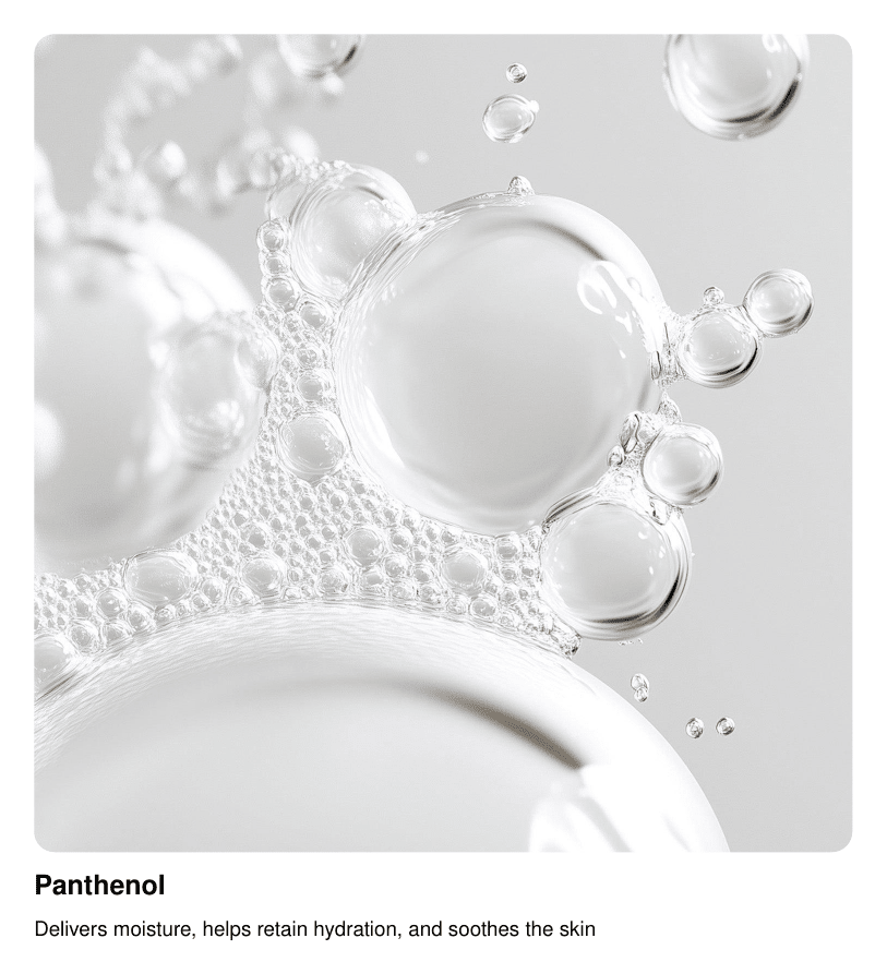 Official DIVE IN Toner panthenol ingredient card