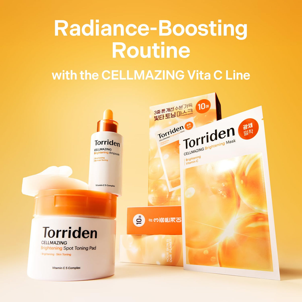 Torriden Vita C Mask ampoule and toning pad routine context