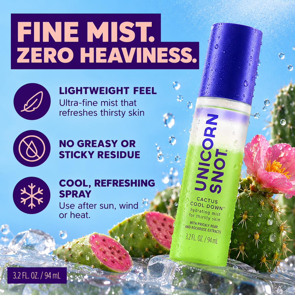 Unicorn Snot Cactus Cool Down lightweight fine mist