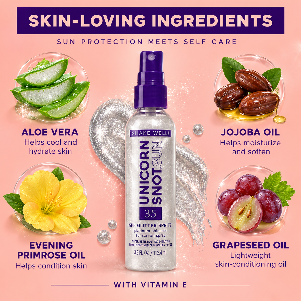 Unicorn Snot SPF 35 Glitter Spritz skin conditioning ingredients
