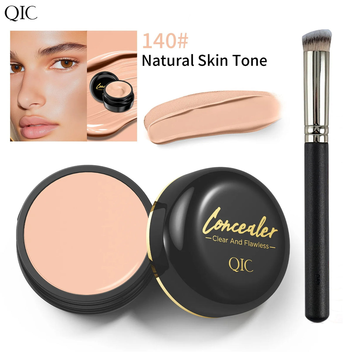QIC Concealer, Waterproof Full Coverage Cream Concealer