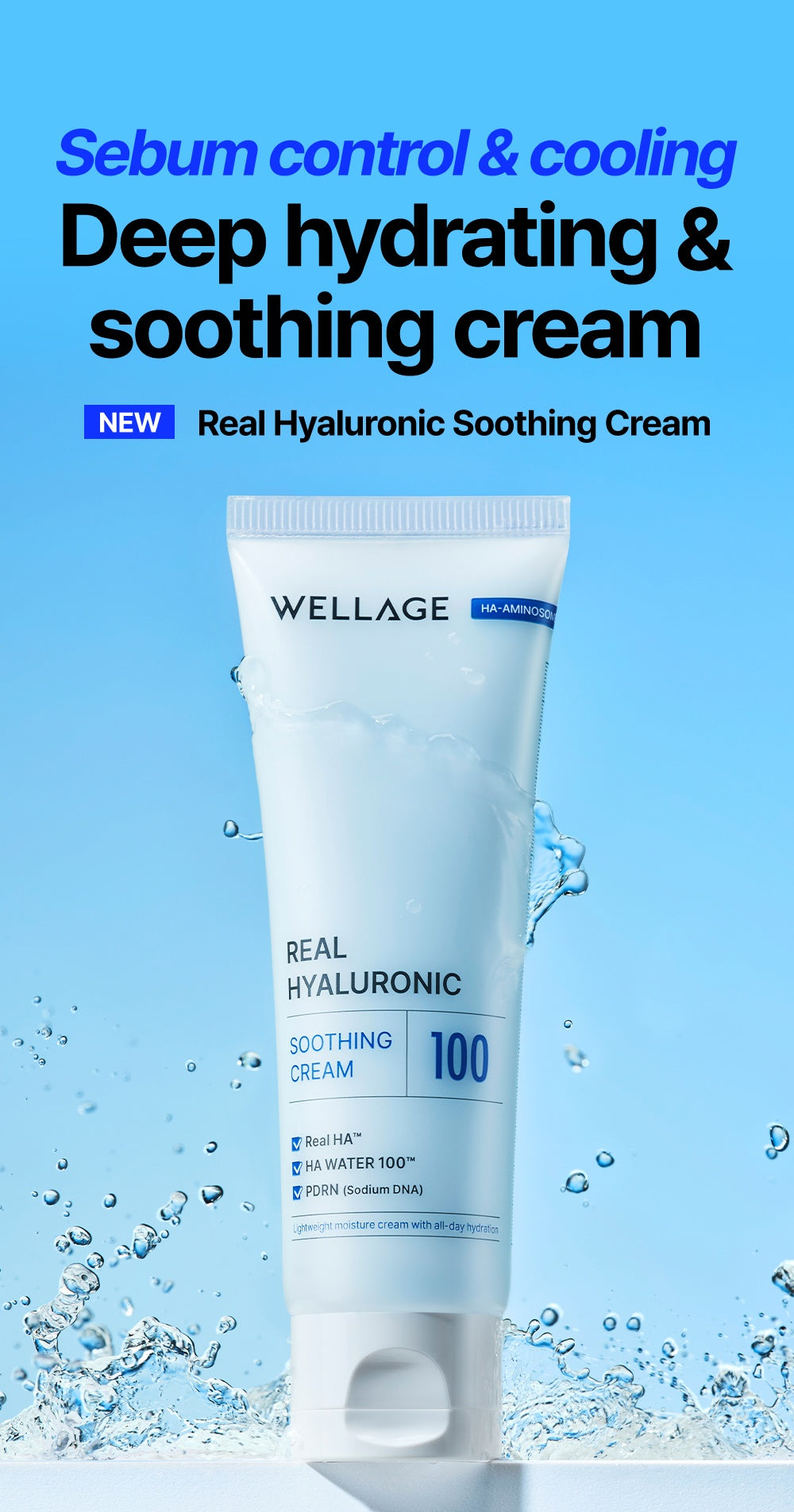 WELLAGE Real Hyaluronic Soothing 100 Cream hydration overview official information
