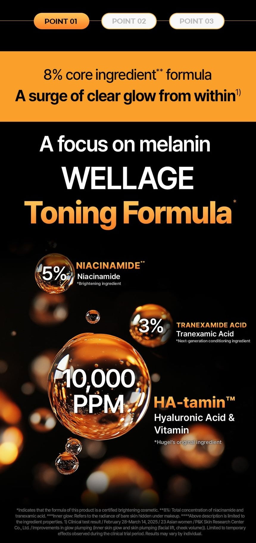 WELLAGE Hyper Toning Glowy 100 Ampoule niacinamide tranexamic formula official English information