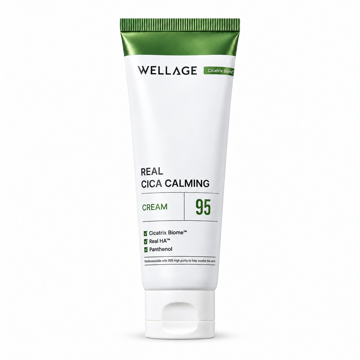 WELLAGE Real Cica Calming 95 Cream 50mL on white background