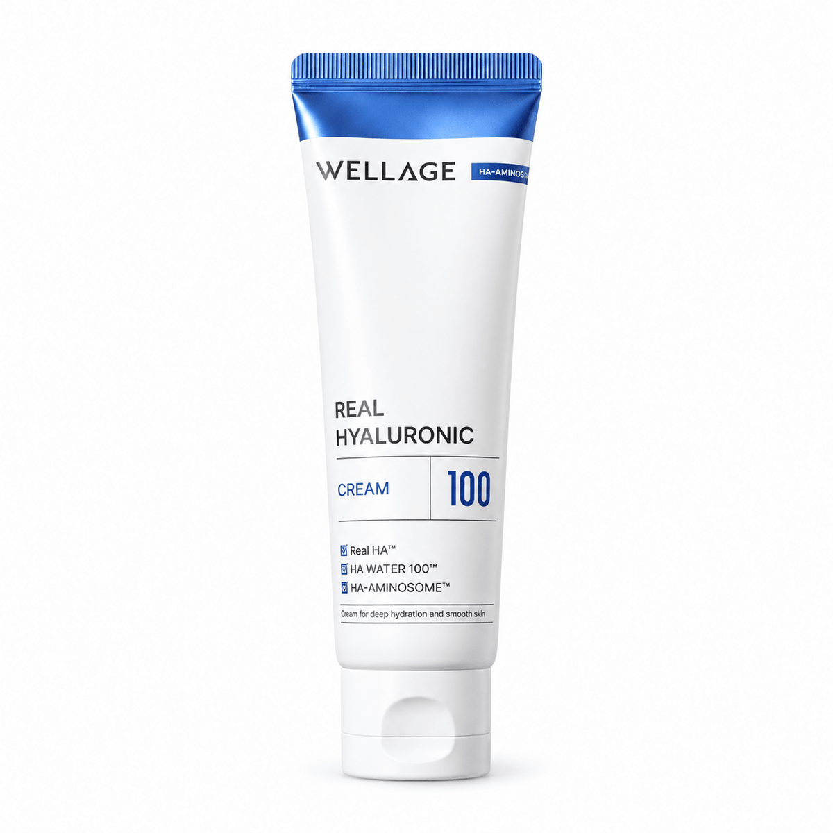 WELLAGE Real Hyaluronic 100 Cream 80mL on white background