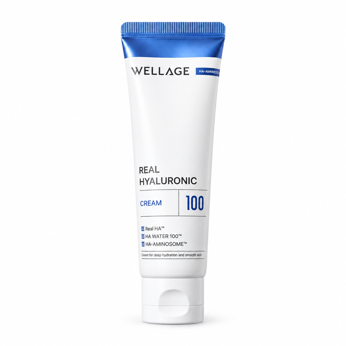 WELLAGE Real Hyaluronic 100 Cream 80mL on white background