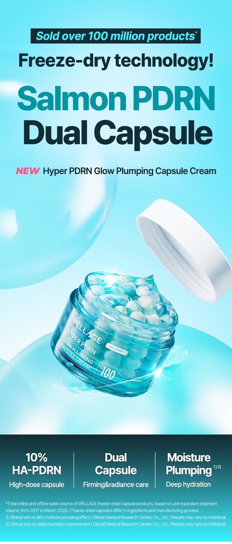 WELLAGE Hyper PDRN Glow Plumping Capsule 100 Cream english overview and qualifiers product information