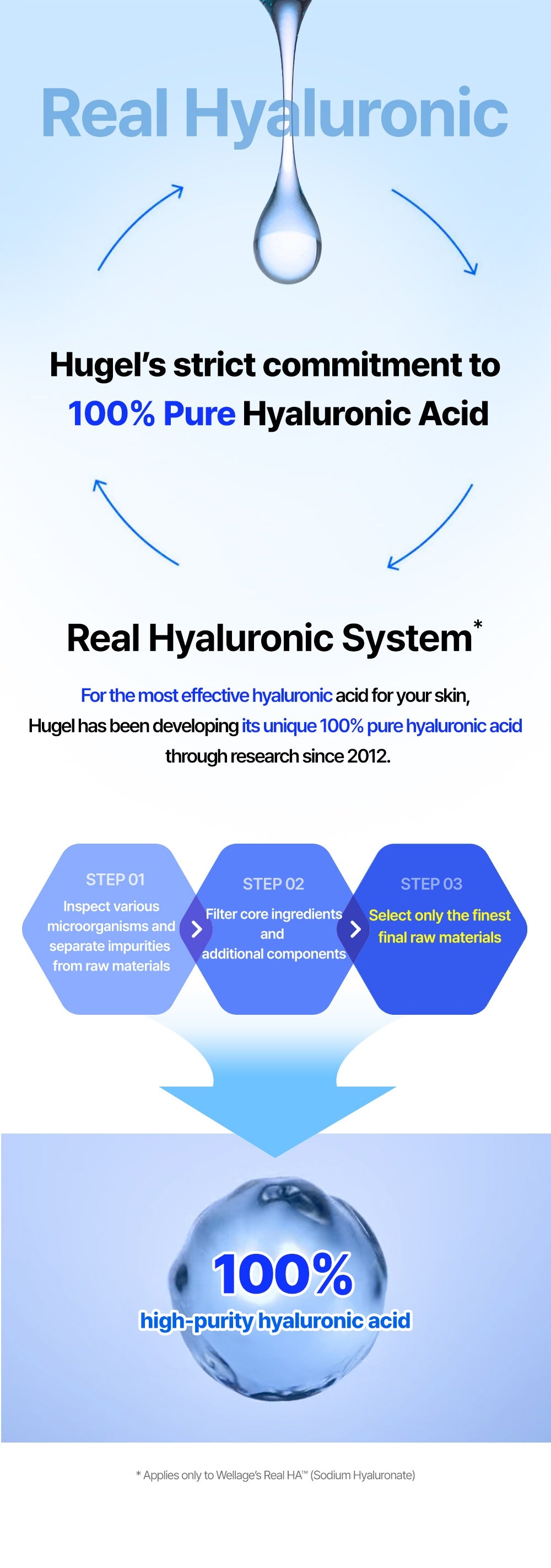 WELLAGE Real Hyaluronic 100 Toner 500 mL english hugel purification process official product information