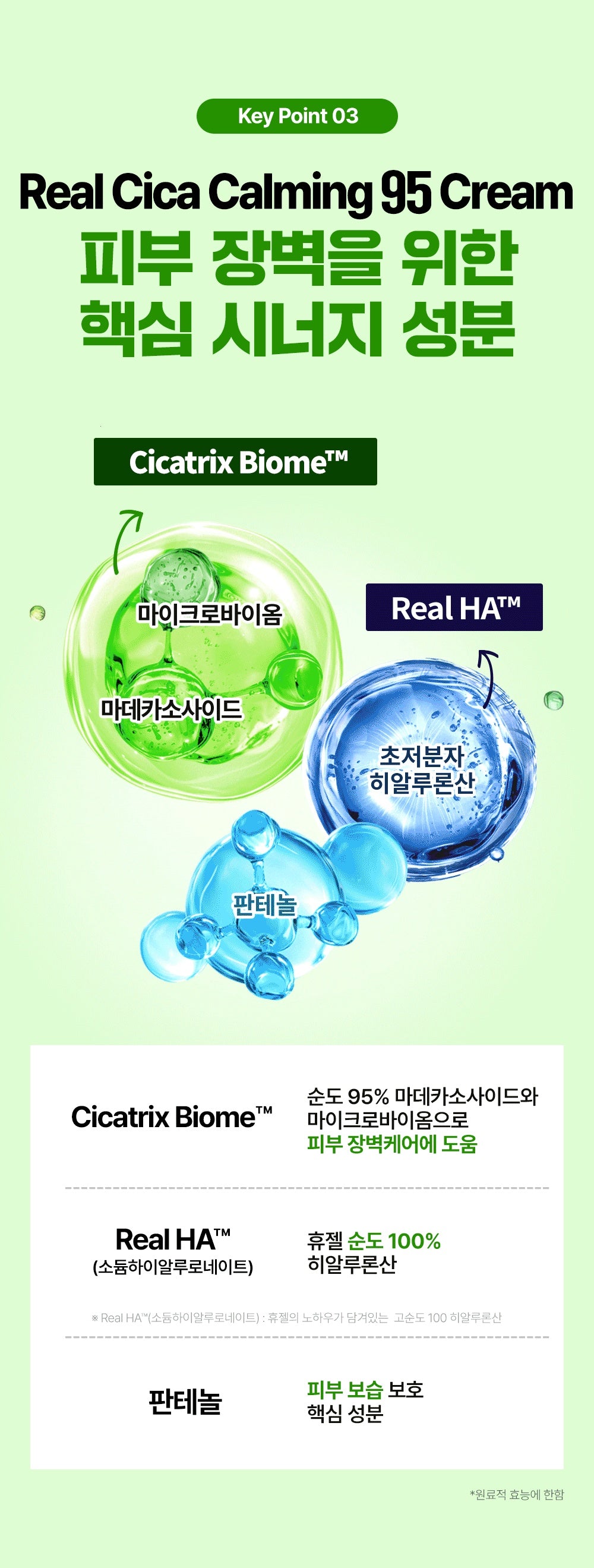 WELLAGE Real Cica Calming 95 Cream ingredient synergy official Korean information