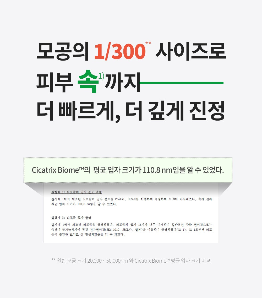 WELLAGE Cica Ampoule: Ingredient particle size explanation in Korean