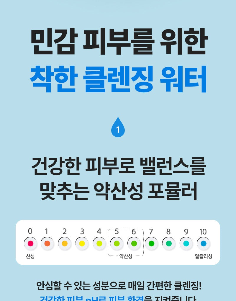 WELLAGE Real Hyaluronic Cleansing Water 100 400 mL: Mildly acidic pH profile (Korean)