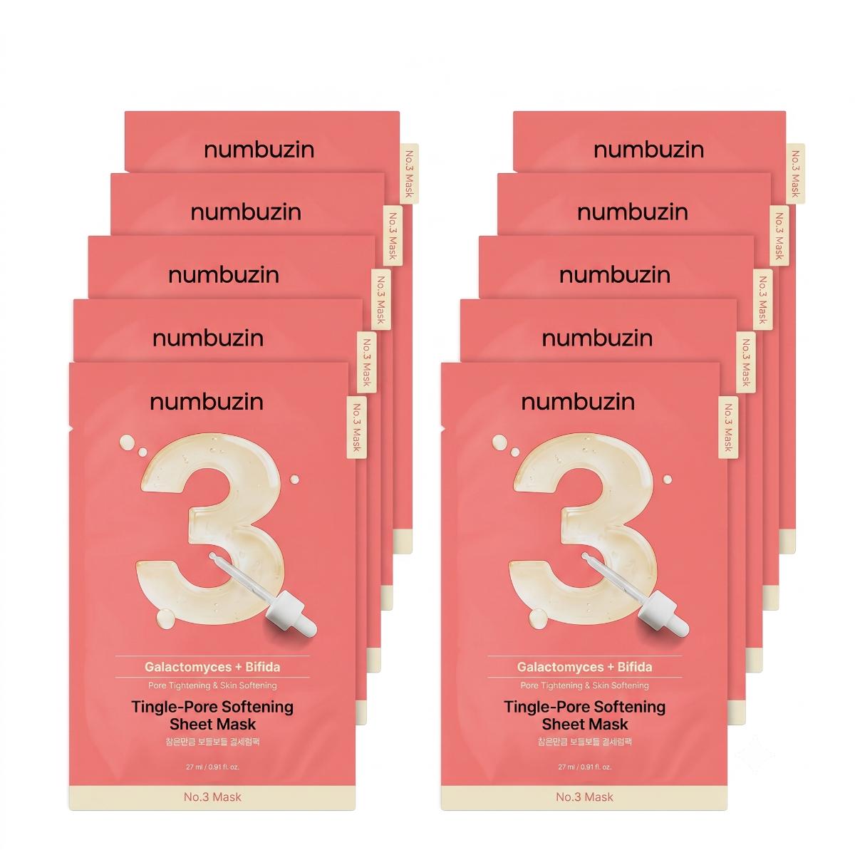 numbuzin No.3 Tingle-Pore Softening Sheet Mask 10 Sheets - AHVTE