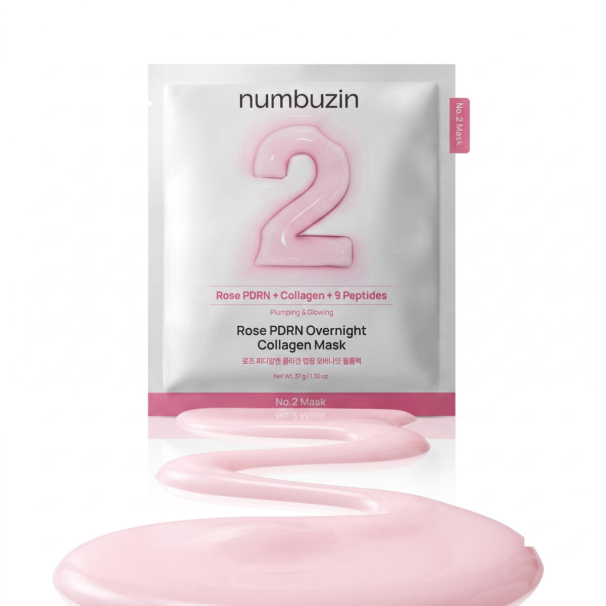 numbuzin No.2 Rose PDRN Overnight Collagen Mask 4 Sheets - AHVTE