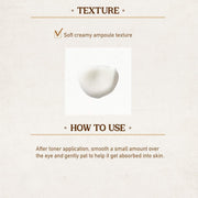 SKINFOOD Gold Caviar EX Lifting Eye Serum texture and after-toner directions - English Amazon panel