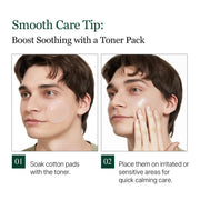 ROUND LAB Pine Calming Cica Toner 250ml / 8.45 fl oz, toner pack application guide