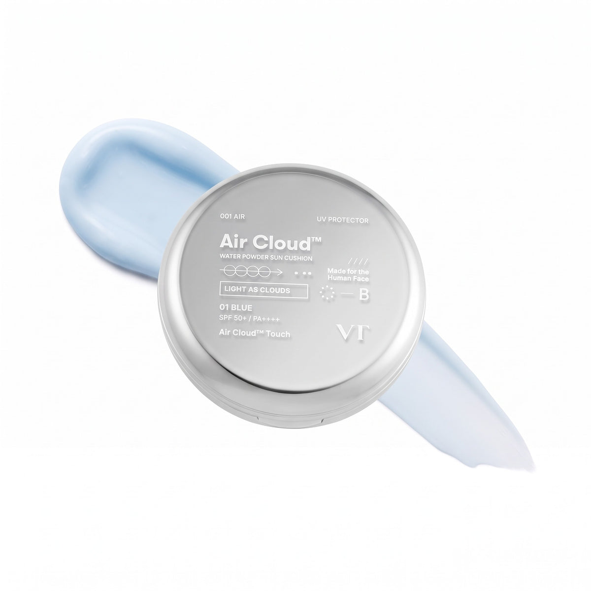 VT Air Cloud Water Powder Sun Cushion 01 Blue SPF 50+ PA++++ 12g - AHVTE
