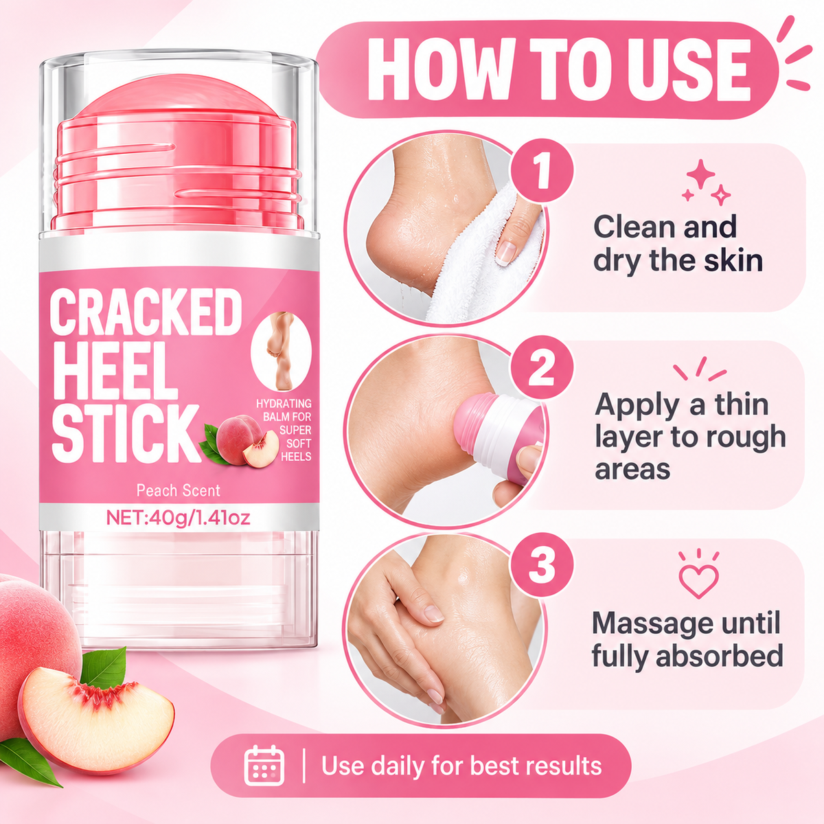 Cracked Heel Stick for Dry Cracked Feet, Heel Balm