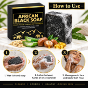 African Black Soap Bar for Face & Body