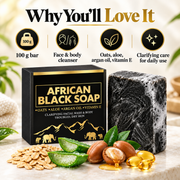 African Black Soap Bar for Face & Body