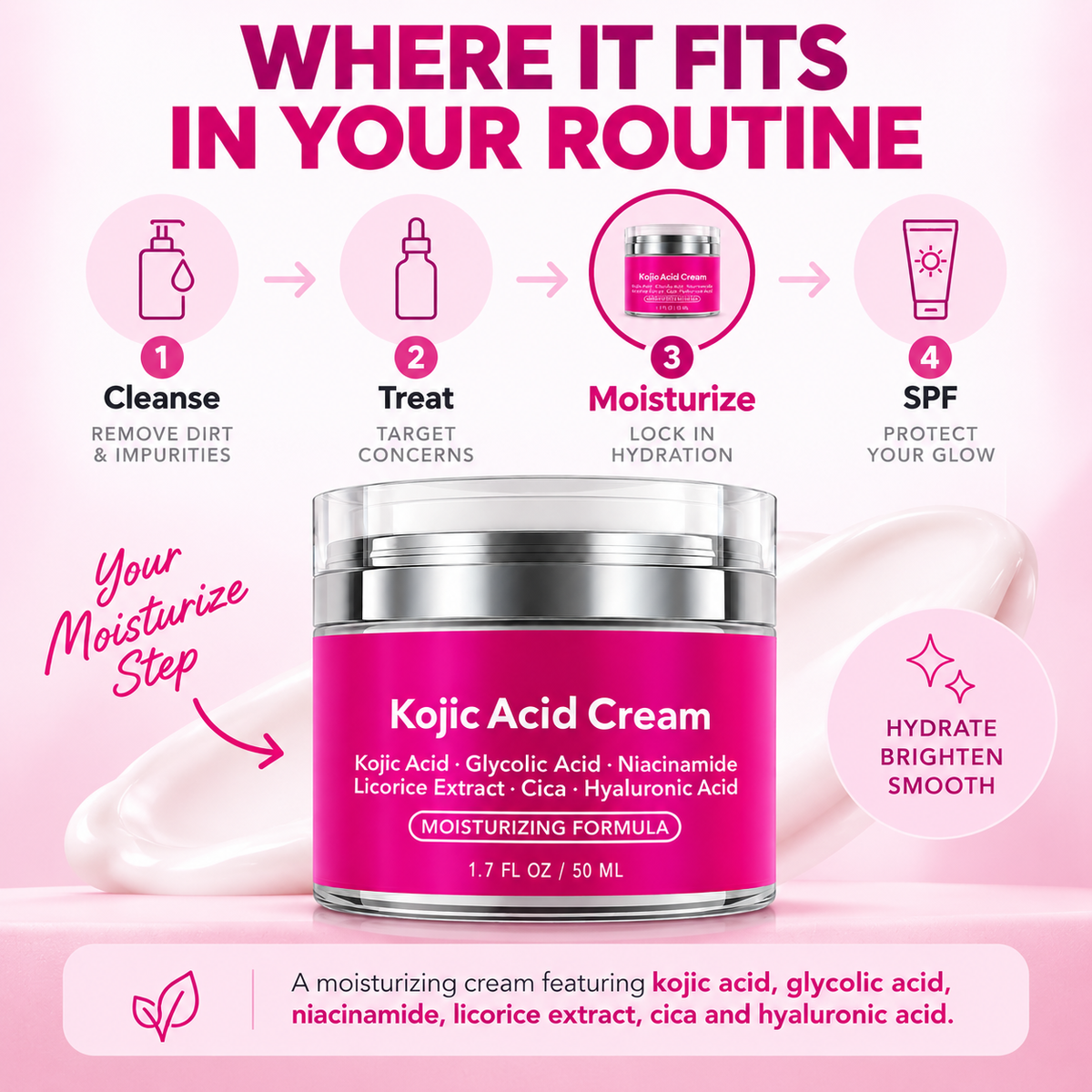 Ultra Brightening Kojic Acid Cream for Dark Spots