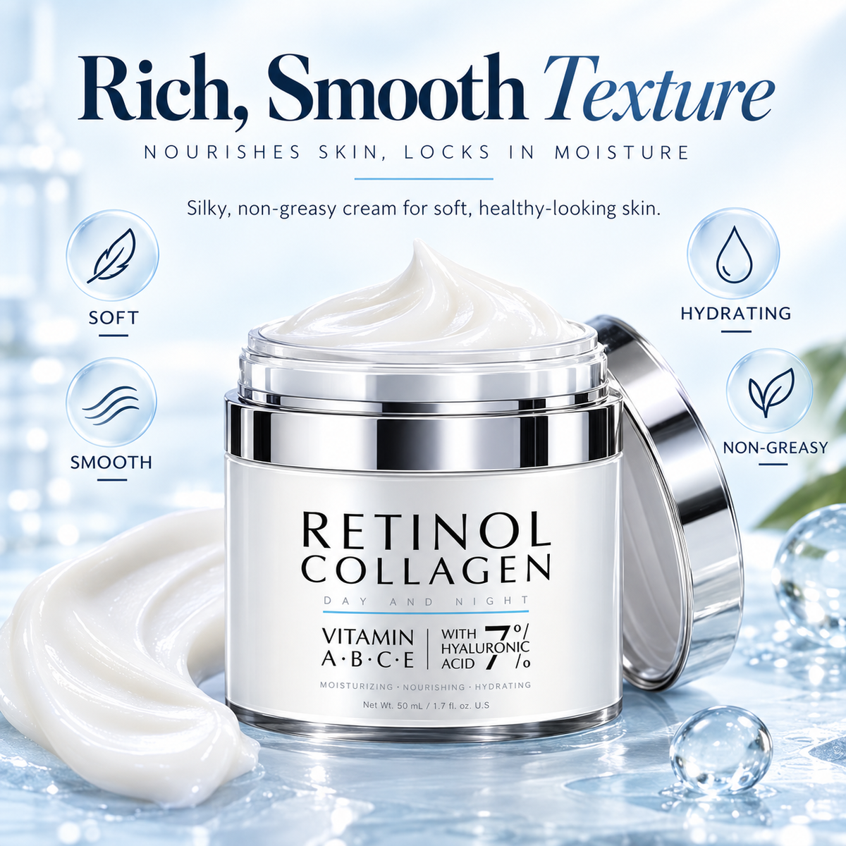 Retinol Collagen Day & Night Face Cream With 7% Hyaluronic Acid