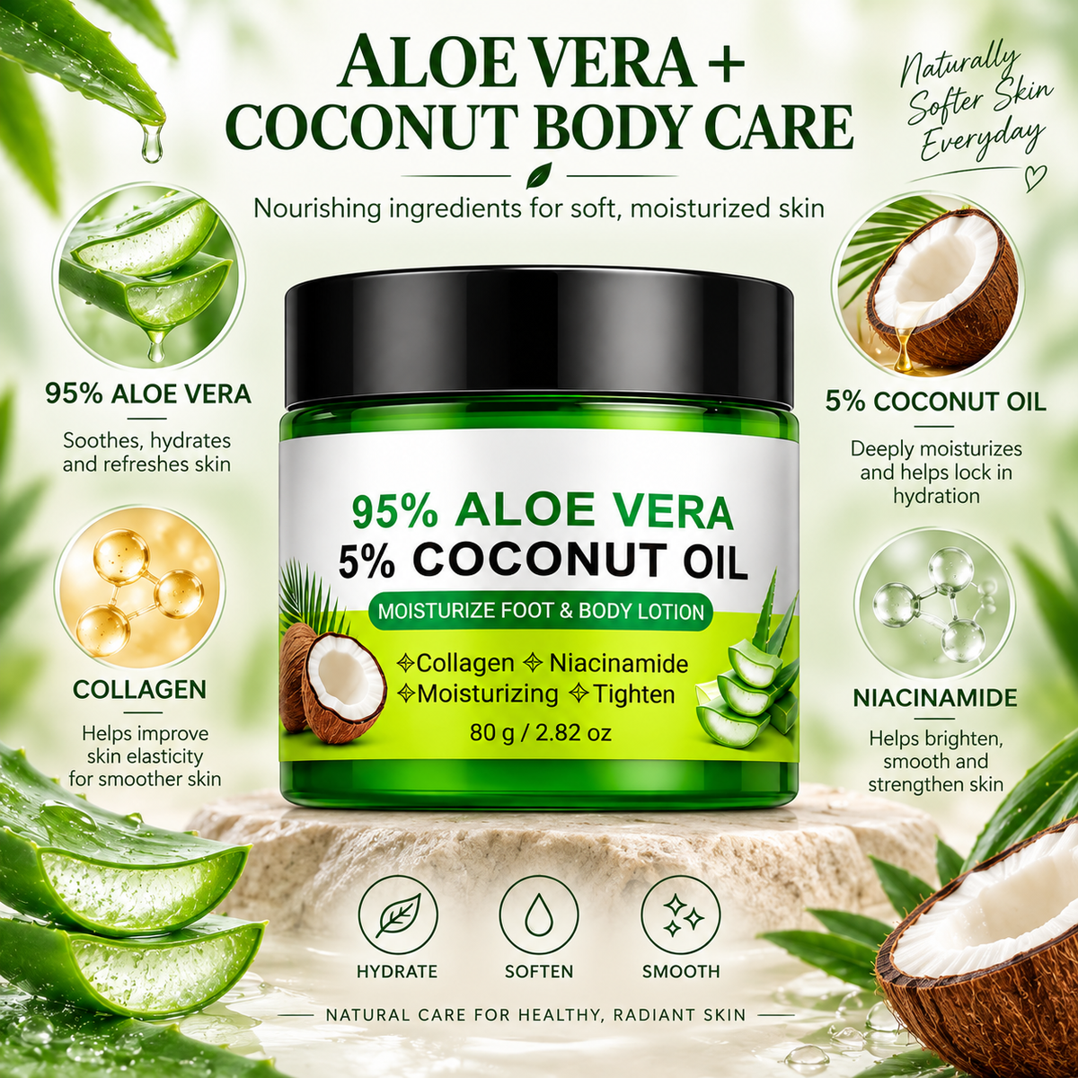 95% Aloe Vera & Coconut Oil Body Lotion
