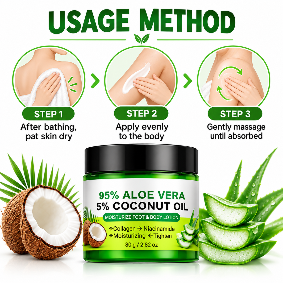 95% Aloe Vera & Coconut Oil Body Lotion