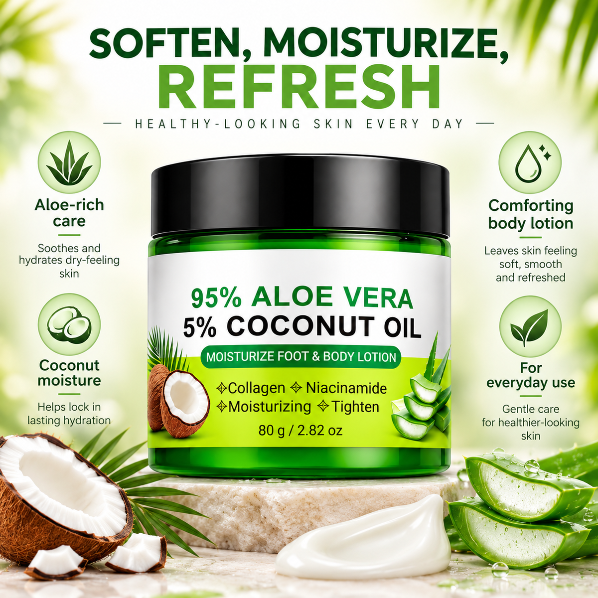 95% Aloe Vera & Coconut Oil Body Lotion