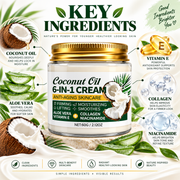 Coconut Oil Face Moisturizer 6-in-1 With Collagen & Niacinamide