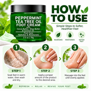 Peppermint Tea Tree Oil Foot Cream for Dry Feet