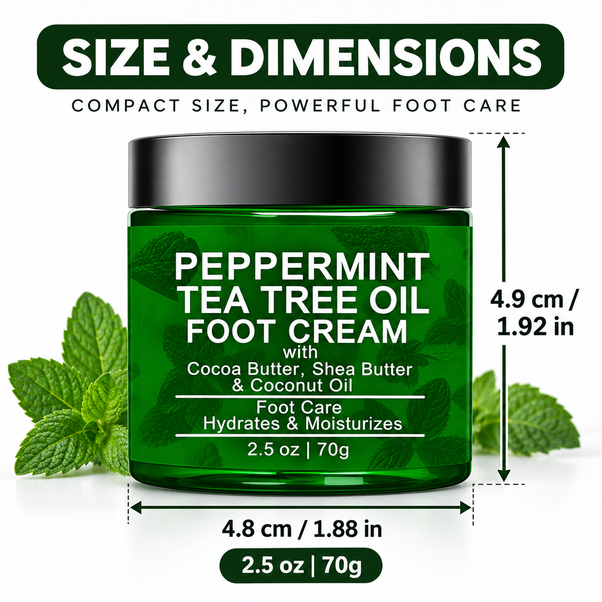 Peppermint Tea Tree Oil Foot Cream for Dry Feet
