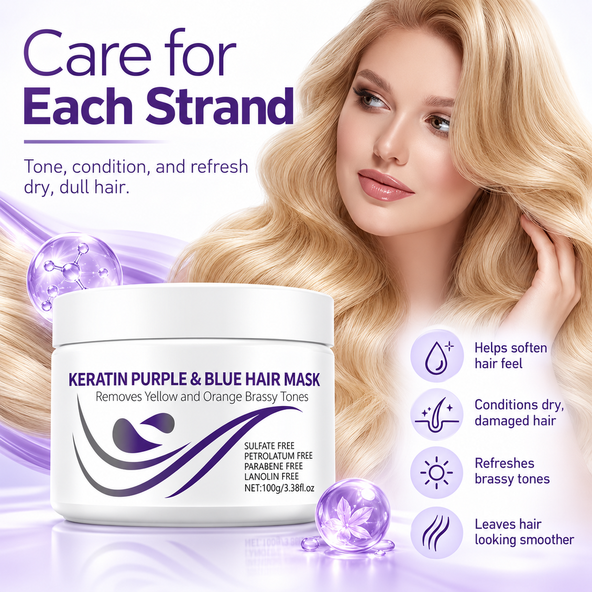 Keratin Purple & Blue Hair Mask