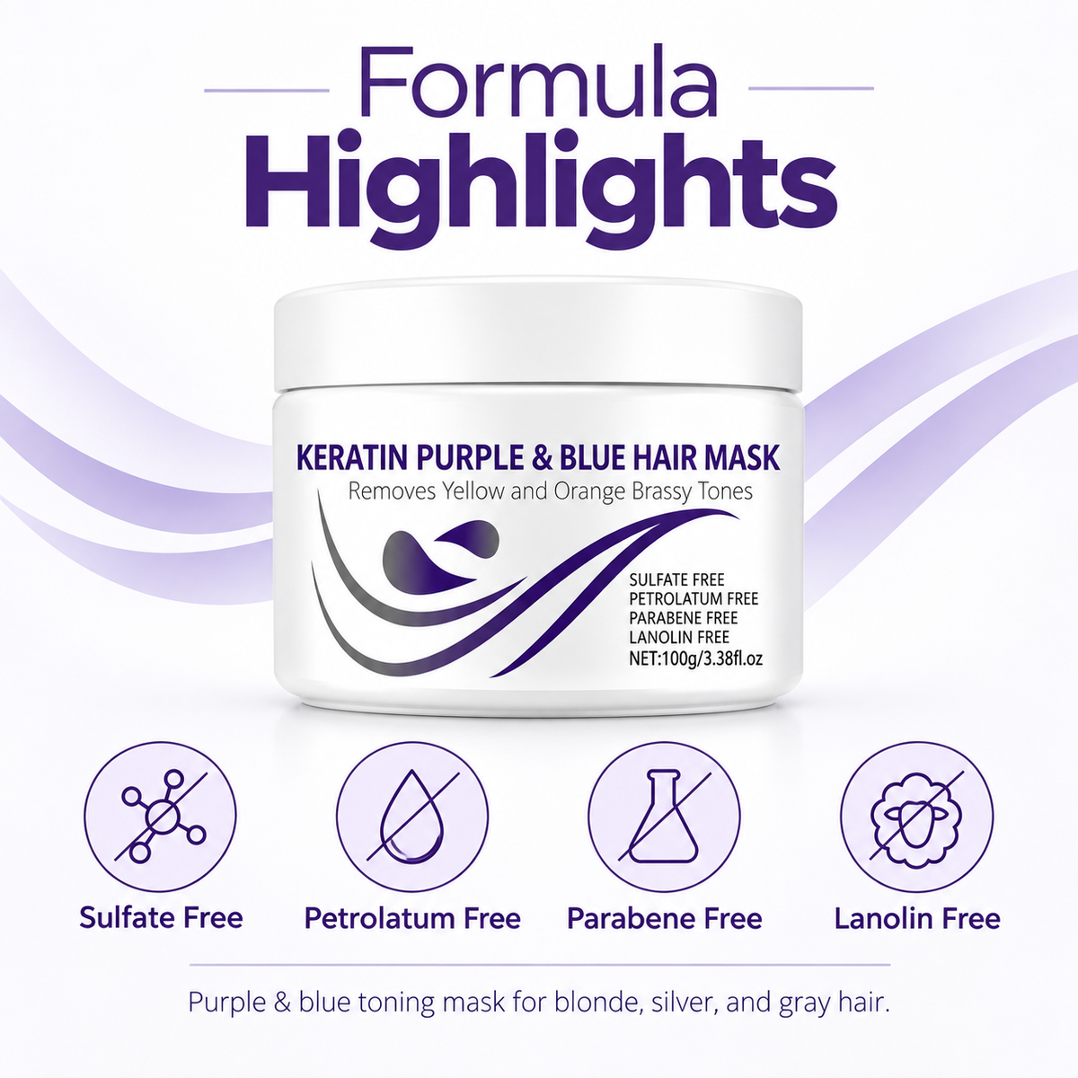 Keratin Purple & Blue Hair Mask