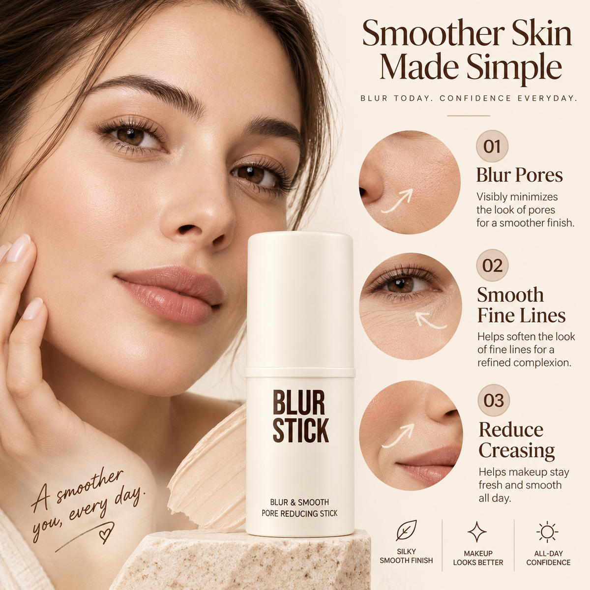 Blur Stick Pore Blurring Primer Stick for Face & Oil Control