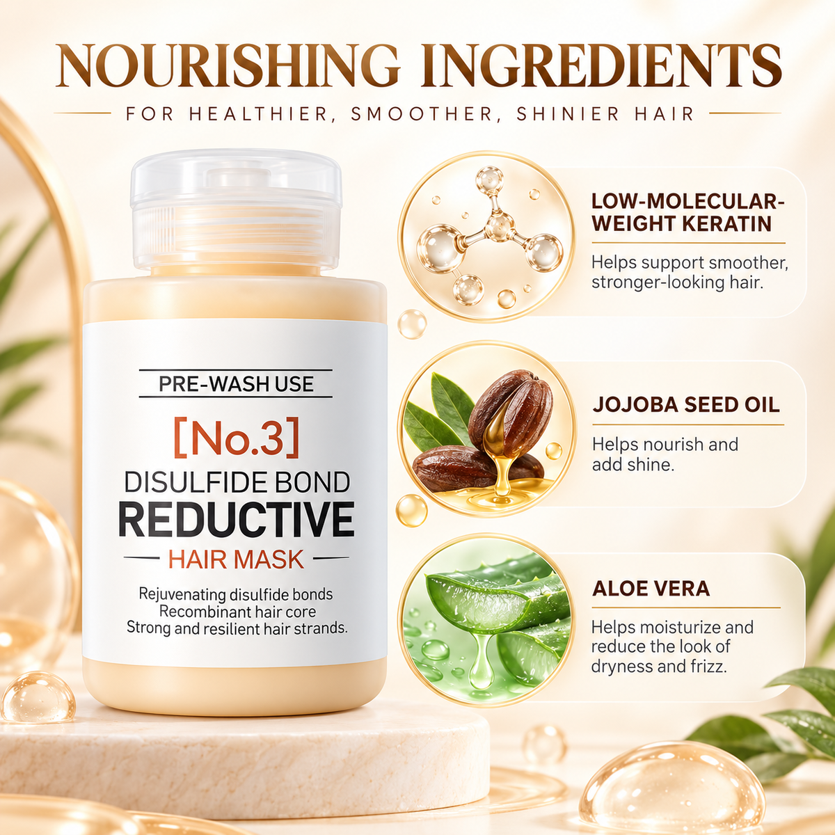 Disulfide Bond Reductive Hair Mask with Keratin