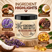 Coconut Body Butter for Dry Skin with Shea & Cocoa Butter