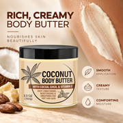 Coconut Body Butter for Dry Skin with Shea & Cocoa Butter