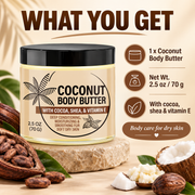 Coconut Body Butter for Dry Skin with Shea & Cocoa Butter