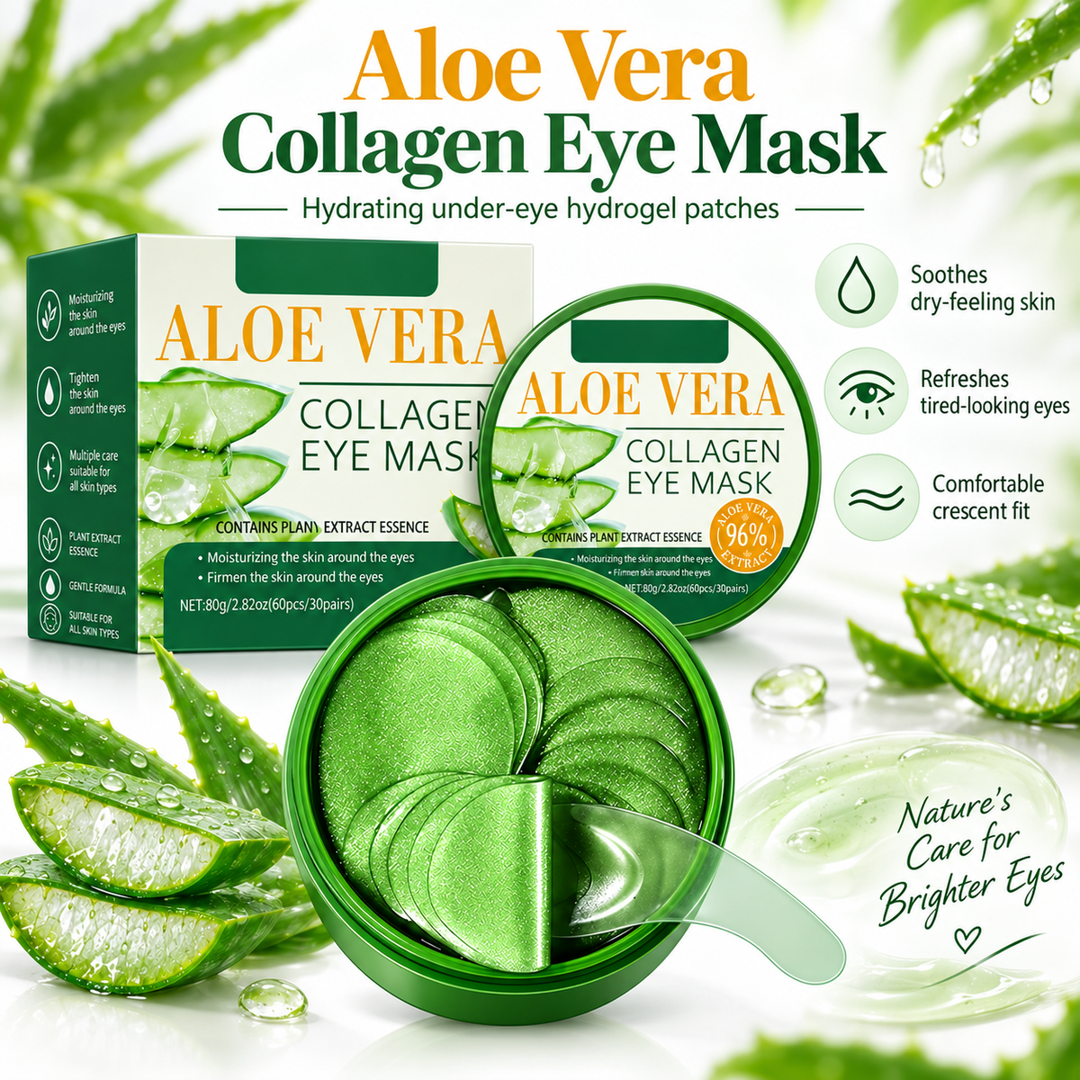 Aloe Vera Collagen Under Eye Patches for Dark Circles