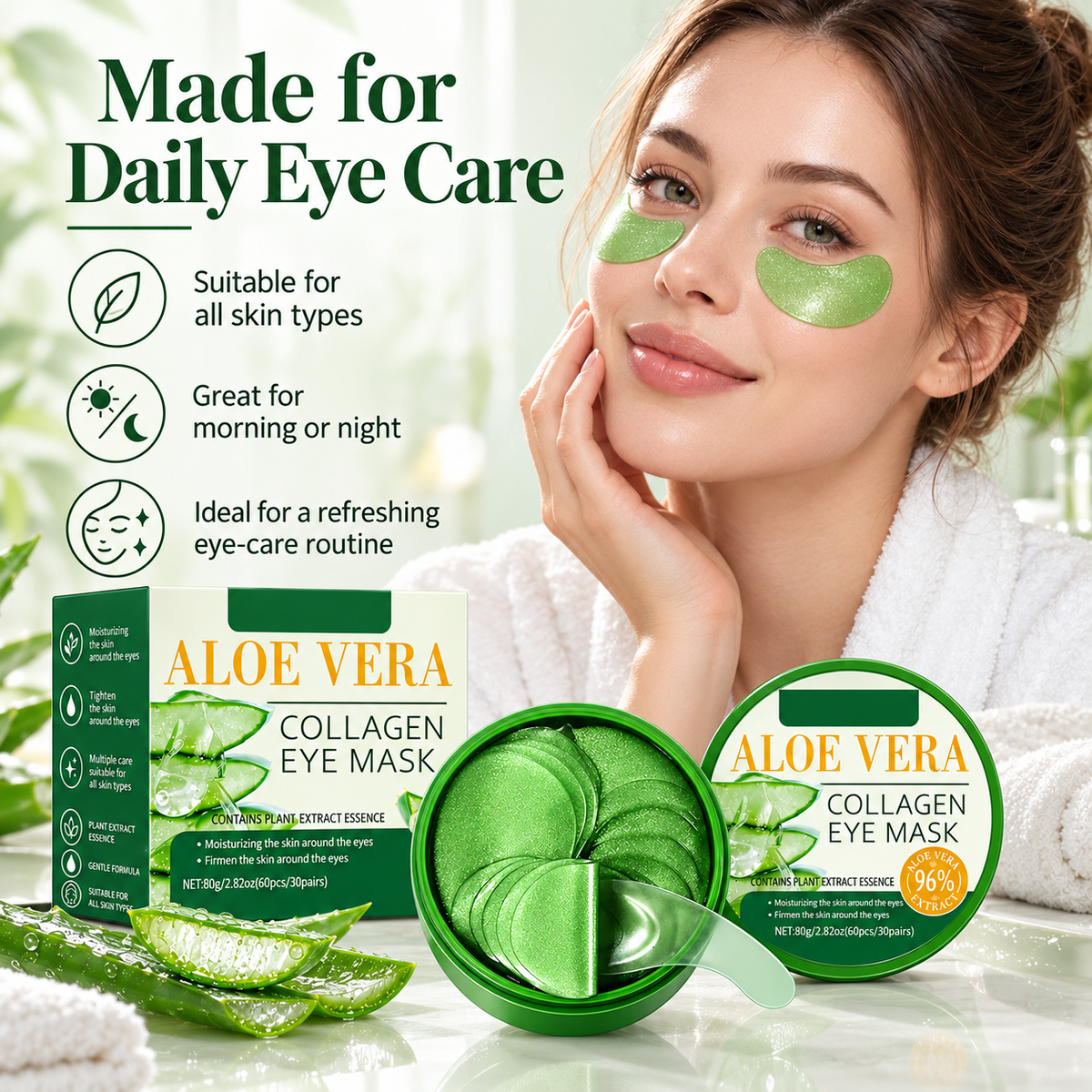 Aloe Vera Collagen Under Eye Patches for Dark Circles