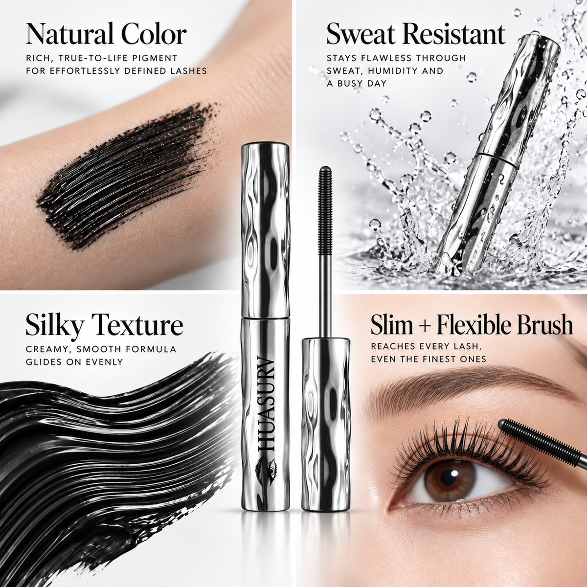 HUASURV Steel Tube Waterproof Mascara for Volume and Length