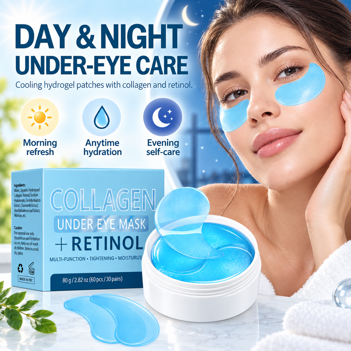 Under Eye Patches for Dark Circles with Collagen + Retinol