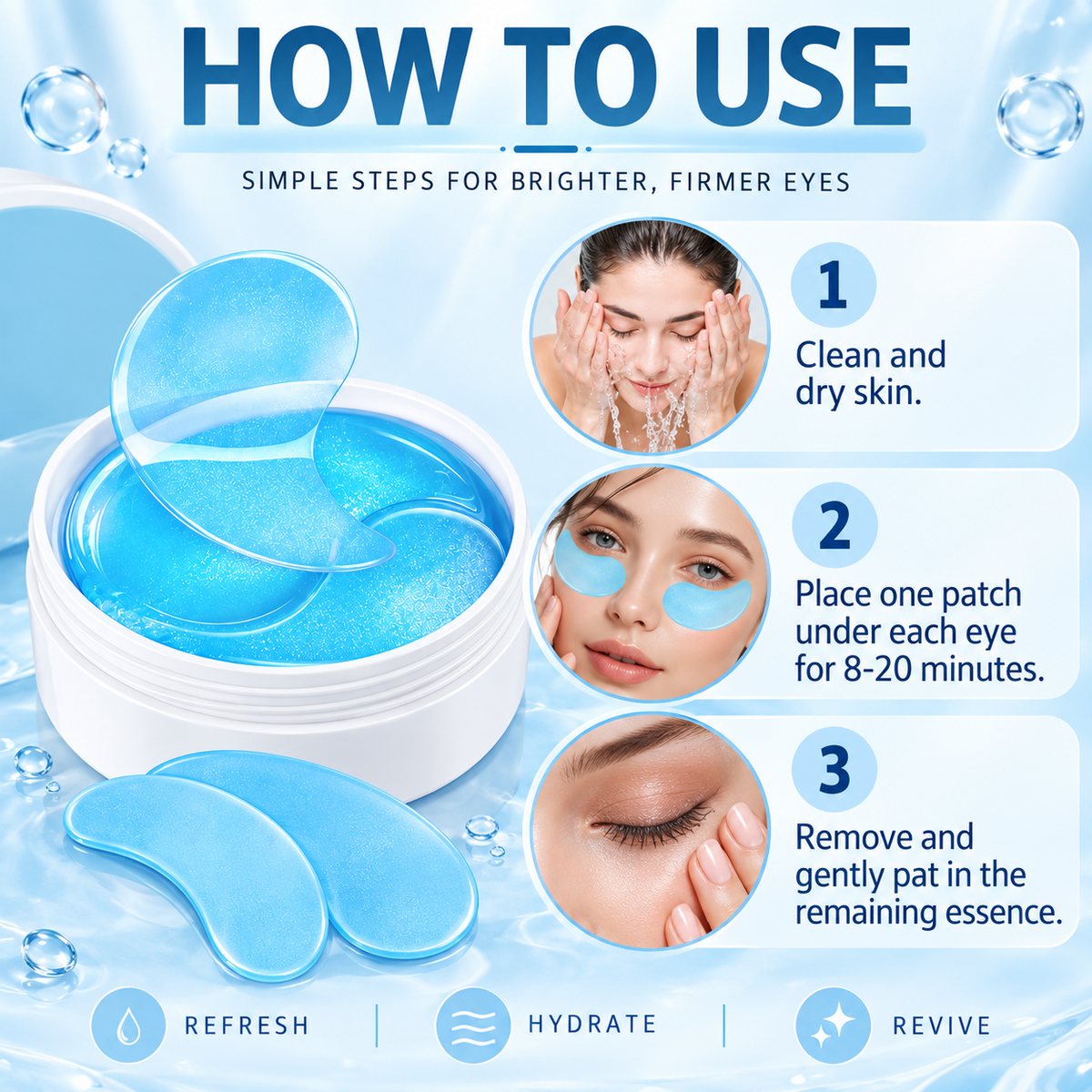 Under Eye Patches for Dark Circles with Collagen + Retinol