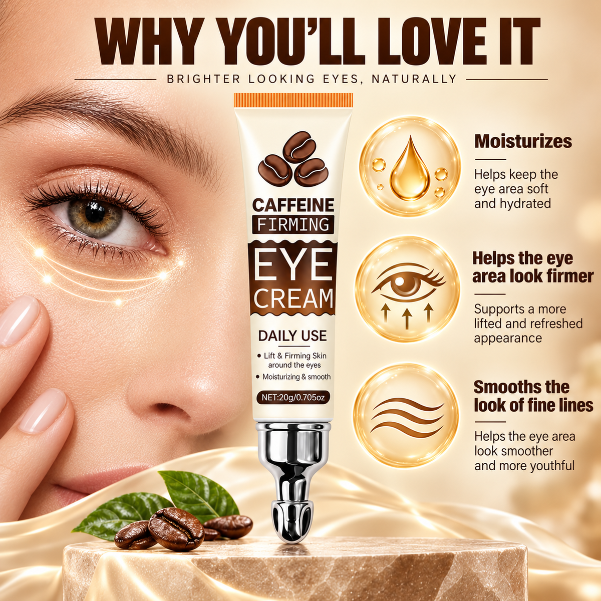 Caffeine Firming Eye Cream for Dark Circles & Puffiness
