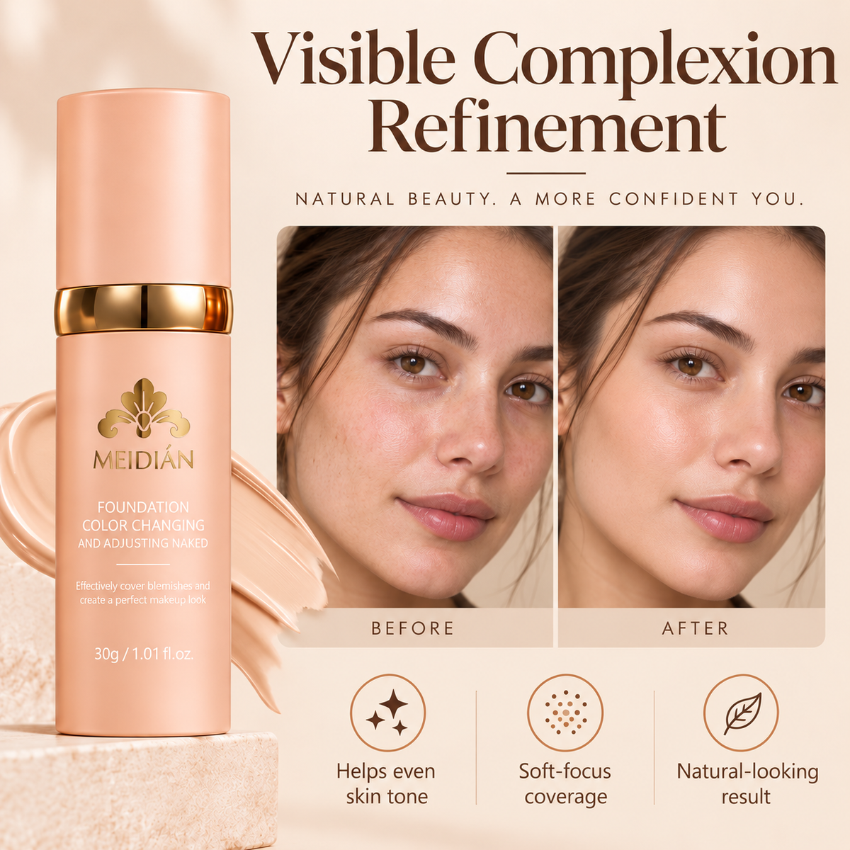 Color Changing Liquid Foundation Makeup for Natural Coverage
