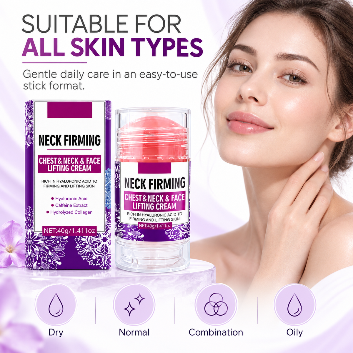 Neck Firming Cream Stick, Lifting Cream for Face and Chest