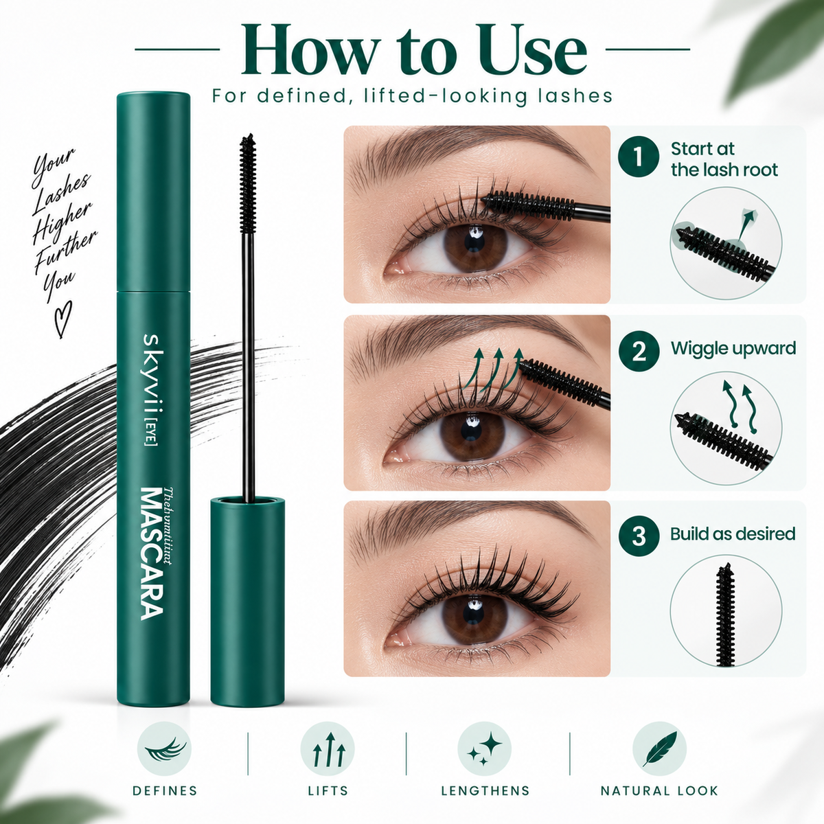 SKYVII Steel Tube Waterproof Lengthening Mascara