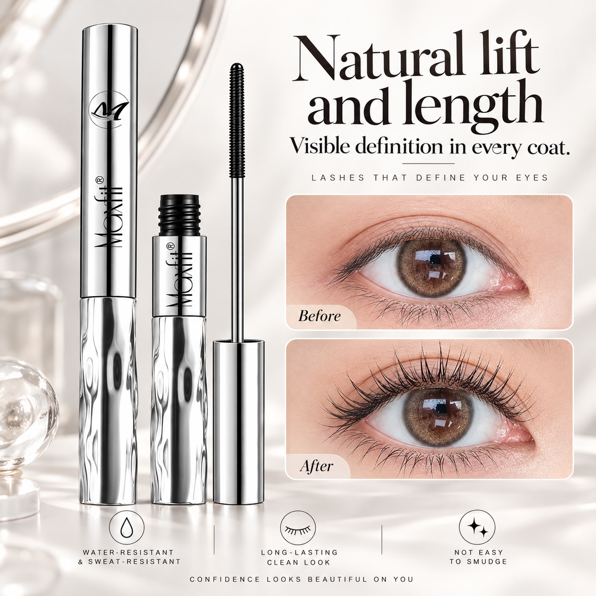 Maxfit Steel Tube Mascara for Waterproof Wear & Lengthening