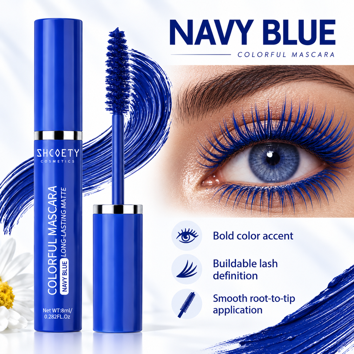 SHCOETY Colorful Mascara Navy Blue & Green Set